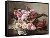 Still Life with Roses and Mandolin-Georges Jeannin-Framed Stretched Canvas