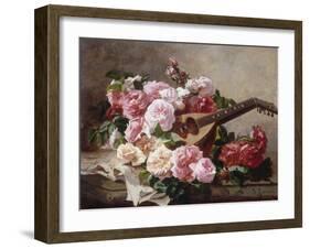 Still Life with Roses and Mandolin-Georges Jeannin-Framed Giclee Print