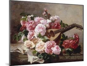 Still Life with Roses and Mandolin-Georges Jeannin-Mounted Giclee Print