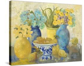 Still Life With Roses And Pears-Lorrie Lane-Stretched Canvas