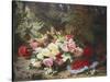 Still Life with Roses and Raspberries-Jean Baptiste Claude Robie-Stretched Canvas