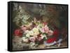 Still Life with Roses and Raspberries-Jean Baptiste Claude Robie-Framed Stretched Canvas