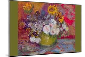 Still-Life with Roses and Sunflowers by Van Gogh-Vincent van Gogh-Mounted Art Print