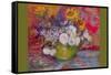 Still-Life with Roses and Sunflowers by Van Gogh-Vincent van Gogh-Framed Stretched Canvas