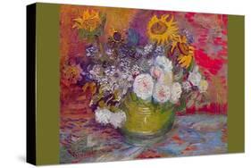 Still-Life with Roses and Sunflowers by Van Gogh-Vincent van Gogh-Stretched Canvas