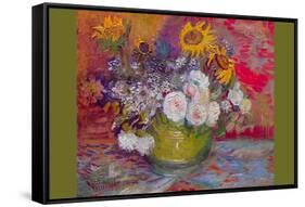 Still-Life with Roses and Sunflowers-Vincent van Gogh-Framed Stretched Canvas