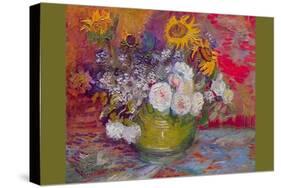 Still-Life with Roses and Sunflowers-Vincent van Gogh-Stretched Canvas