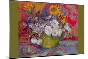 Still-Life with Roses and Sunflowers-Vincent van Gogh-Mounted Premium Giclee Print