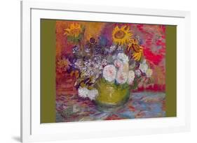 Still-Life with Roses and Sunflowers-Vincent van Gogh-Framed Art Print