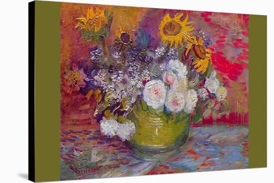 Still-Life with Roses and Sunflowers-Vincent van Gogh-Stretched Canvas