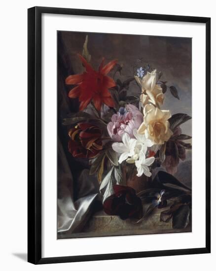 Still Life with Roses and Tulips, 1849-Theude Groenland-Framed Giclee Print