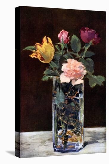 Still Life with Roses and Tulips in a Dragon Vase, 1882-Edouard Manet-Stretched Canvas