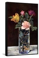 Still Life with Roses and Tulips in a Dragon Vase, 1882-Edouard Manet-Framed Stretched Canvas