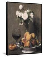 Still Life with Roses, Fruits and a Glass of Wine, 1872-Henri Fantin-Latour-Framed Stretched Canvas