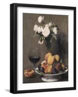 Still Life with Roses, Fruits and a Glass of Wine, 1872-Henri Fantin-Latour-Framed Giclee Print