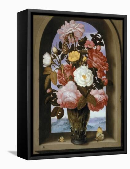 Still Life with Roses in a Berkemeijer Glass-Ambrosius The Elder Bosschaert-Framed Stretched Canvas