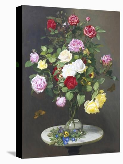 Still Life with Roses in a Glass Vase-Otto Didrik Ottesen-Stretched Canvas