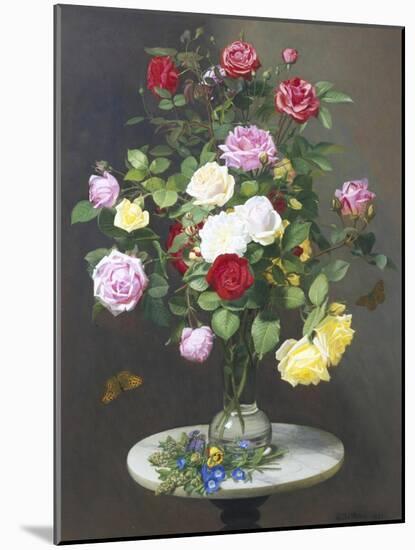 Still Life with Roses in a Glass Vase-Otto Didrik Ottesen-Mounted Giclee Print