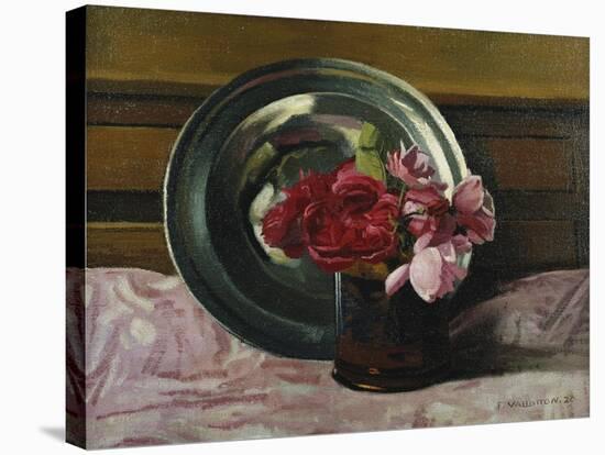 Still Life with Roses; Nature Morte Aux Roses, 1920-Félix Vallotton-Stretched Canvas