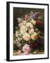 Still Life with Roses, Syringas and a Blue Tit on a Mossy Bank-Jean Baptiste Claude Robie-Framed Giclee Print