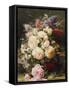 Still Life with Roses, Syringas and a Blue Tit on a Mossy Bank-Jean Baptiste Claude Robie-Framed Stretched Canvas
