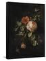 Still Life with Roses-Elias Van Den Broeck-Framed Stretched Canvas