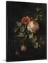 Still Life with Roses-Elias Van Den Broeck-Stretched Canvas