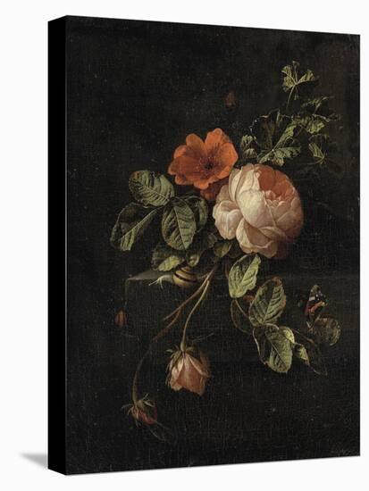 Still Life with Roses-Elias Van Den Broeck-Stretched Canvas