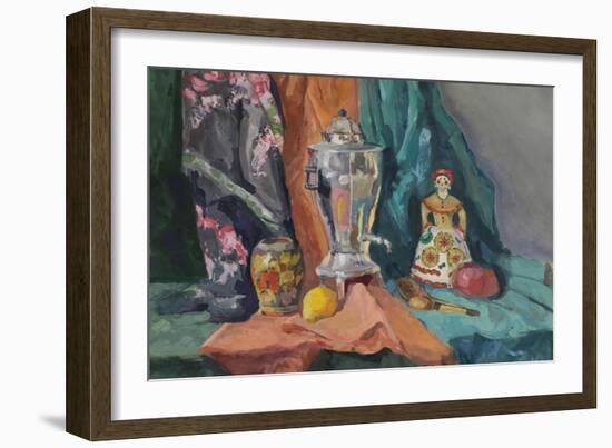 Still Life with Russian Samovar-Solodkov-Framed Art Print