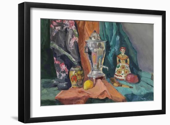 Still Life with Russian Samovar-Solodkov-Framed Art Print