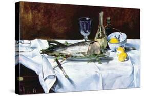 Still Life with Salmon-Edouard Manet-Stretched Canvas