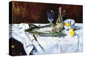Still Life with Salmon-Edouard Manet-Stretched Canvas