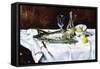 Still Life with Salmon-Edouard Manet-Framed Stretched Canvas