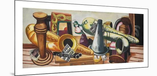 Still Life with Saxaphones, 1926-Max Beckmann-Mounted Premium Giclee Print