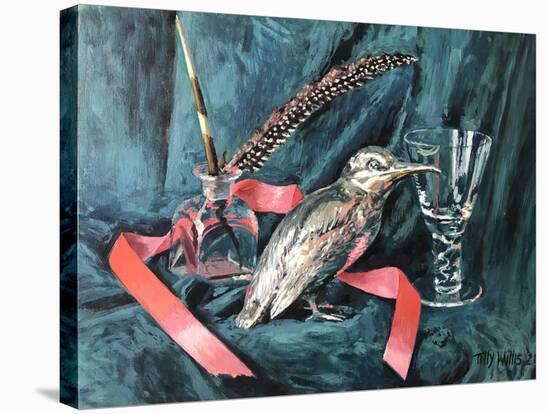 Still Life with Silver Bird 2021 (oil on canvas)-Tilly Willis-Stretched Canvas