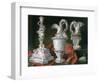 Still Life with Silver Candelabra and Ewers-Meiffren Conte-Framed Giclee Print