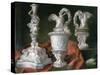 Still Life with Silver Candelabra and Ewers-Meiffren Conte-Stretched Canvas