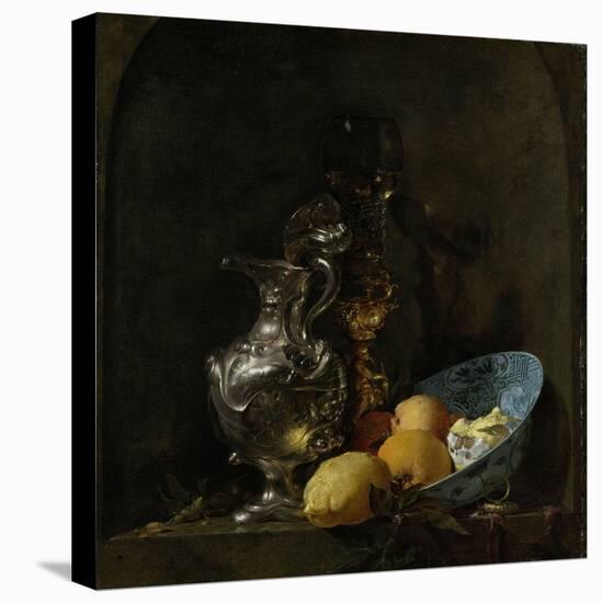 Still Life with Silver Ewer-Willem Kalf-Stretched Canvas