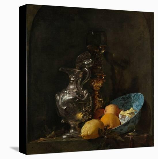 Still Life with Silver Jug, C. 1655-1656-Willem Kalf-Stretched Canvas