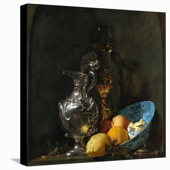 Still Life with Silver Jug-Willem Kalf-Stretched Canvas