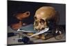Still Life with Skull and Quill-Pieter Claesz-Mounted Giclee Print