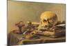 Still Life with Skull-null-Mounted Art Print