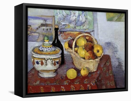 Still-Life with Soup Tureen, by Paul Cezanne-null-Framed Stretched Canvas