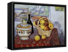 Still-Life with Soup Tureen, by Paul Cezanne-null-Framed Stretched Canvas