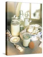 Still Life with Sour Milk Products (Yoghurt, Cream Cheese)-Karl Newedel-Stretched Canvas