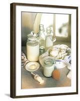 Still Life with Sour Milk Products (Yoghurt, Cream Cheese)-Karl Newedel-Framed Photographic Print