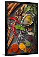 Still Life with Spices and Olive Oil-Andrii Gorulko-Framed Photographic Print