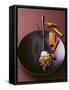 Still Life with Spices on a Black Plate-Armin Zogbaum-Framed Stretched Canvas