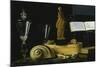 Still-Life with Statue, Books and Shells-Sebastian Stosskopf-Mounted Giclee Print