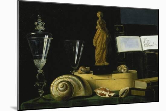 Still-Life with Statue, Books and Shells-Sebastian Stosskopf-Mounted Giclee Print